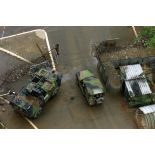 Le poste de contrôle du BIMéca (bataillon d'infanterie mécanisée) au pied des tours.