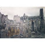 Reims. Dévastations et cathédrale vue de l'angle des rues de la Cité et des Élus. [légende d'origine]