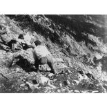 Au travail de mine au dessus de l'a pic de Prégentil. [légende d'origine]