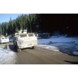 Convoi de VAB du BAT INF 2 (RICM) sur les routes bosniaques enneigées en direction de Rogatica.