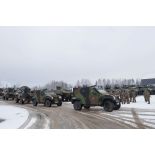 Mise en place d'une rame de véhicules à Tapa, en Estonie.