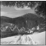 Cérémonie des couleurs au centre d'entraînement en montagne du Lioran (Cantal).