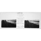 Saint-Jean-sur-Tourbe. Ancienne tranchée allemande servant de sépulture à des soldats français. Au fond, le village. Cliché L[ieutenan]t Bullier, octobre 1915. [légende d'origine]