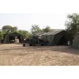 Déploiement de l'opération de la force européenne EUFOR Tchad/RCA (République centrafricaine) : campement des forces spéciales dans le camp capitaine Michel Croci.