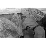 La source de l'oasis de Siwa bouillonne avec une forte pression.