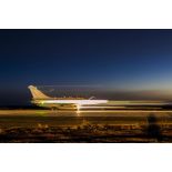 Décollage d'un avion de chasse Rafale depuis la base aérienne projetée (BAP) en Jordanie.