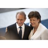 Bertrand Delanoë, maire de Paris et Roselyne Bachelot, ministre des solidarités et de la cohésion sociale lors de la cérémonie du 14 juillet 2011.