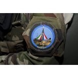 Gros plan sur l'écusson SAMP/T (système sol-air de moyenne portée/terrestre) pris lors de l'exercice Nawas 2012.