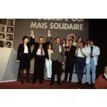 07 juin 1994. Créteil (94). Elections européennes. Meeting du Parti Socialiste au Palais des Sports.
