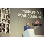 07 juin 1994. Créteil (94). Elections européennes. Meeting du Parti Socialiste au Palais des Sports.