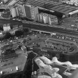 Aubervilliers (93). Gare routière de la Porte d'Aubervilliers. Vue vers le sud.