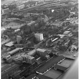 La Courneuve (93). Quartier de l'Hôtel de Ville. Vue vers le sud.