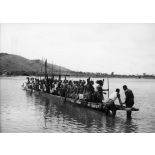 République centrafricaine, Bangui, 1943. Course de pirogues.