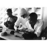 République de Côte d'Ivoire, 1970. Léproserie d'Adzopé. Rééducation des malades.