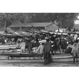 République du Sénégal, région de Cayar, 1966. Soumbediounne. Retour de la pêche.