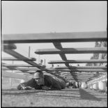 Cherchell. Formation des élèves officiers de réserve (EOR). Parcours du combattant. Passage des obstacles.