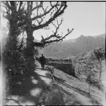 En opération avec le 3e régiment de parachutistes coloniaux dans la zone de l'Oued Merza.