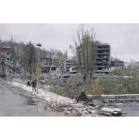 Poste de contrôle du pont de Vrbanja à Sarejevo tenu par les casques bleus du bataillon d'infanterie (BATINF) 4, armé par les militaires du 3e régiment parachutiste d'infanterie de marine (3e RPIMa).