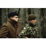 Faux militaires bosniaques lors d'un exercice de passage de point de contrôle du 1er régiment d'infanterie de marine (1er RIMa) à Angoulême avant de rejoindre la FORPRONU en Bosnie.