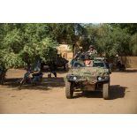 Arrivée du peloton de la compagnie Azur à bord de VBL dans l'enceinte de la caserne de la gendarmerie de Gao, pour une mission de patrouille mixte avec les forces maliennes.