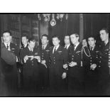 Des pilotes du groupe de chasse Alsace à une réception au club J.M. Maridor.