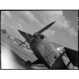 Plan rapproché de l'avant du Taylorcraft Piper Cub.