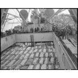 Liberty Ship arrivant au Havre. [description provisoire]