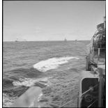 Vue du convoi progressant vers la Norvège.