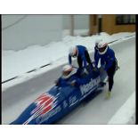 Entraînement de l'équipe de France de bobsleigh pour les jeux olympiques d'Albertville.