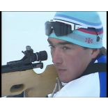 Entraînement de l'équipe de France de biathlon pour les jeux olympiques d'Albertville.