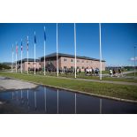 Des soldats français et britanniques participent à un footing autour du camp de Tapa, en Estonie.