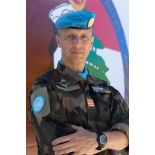 Portrait d'un officier du 1er régiment de spahis (RS) pour une cérémonie à Deir Kifa, au Sud-Liban.