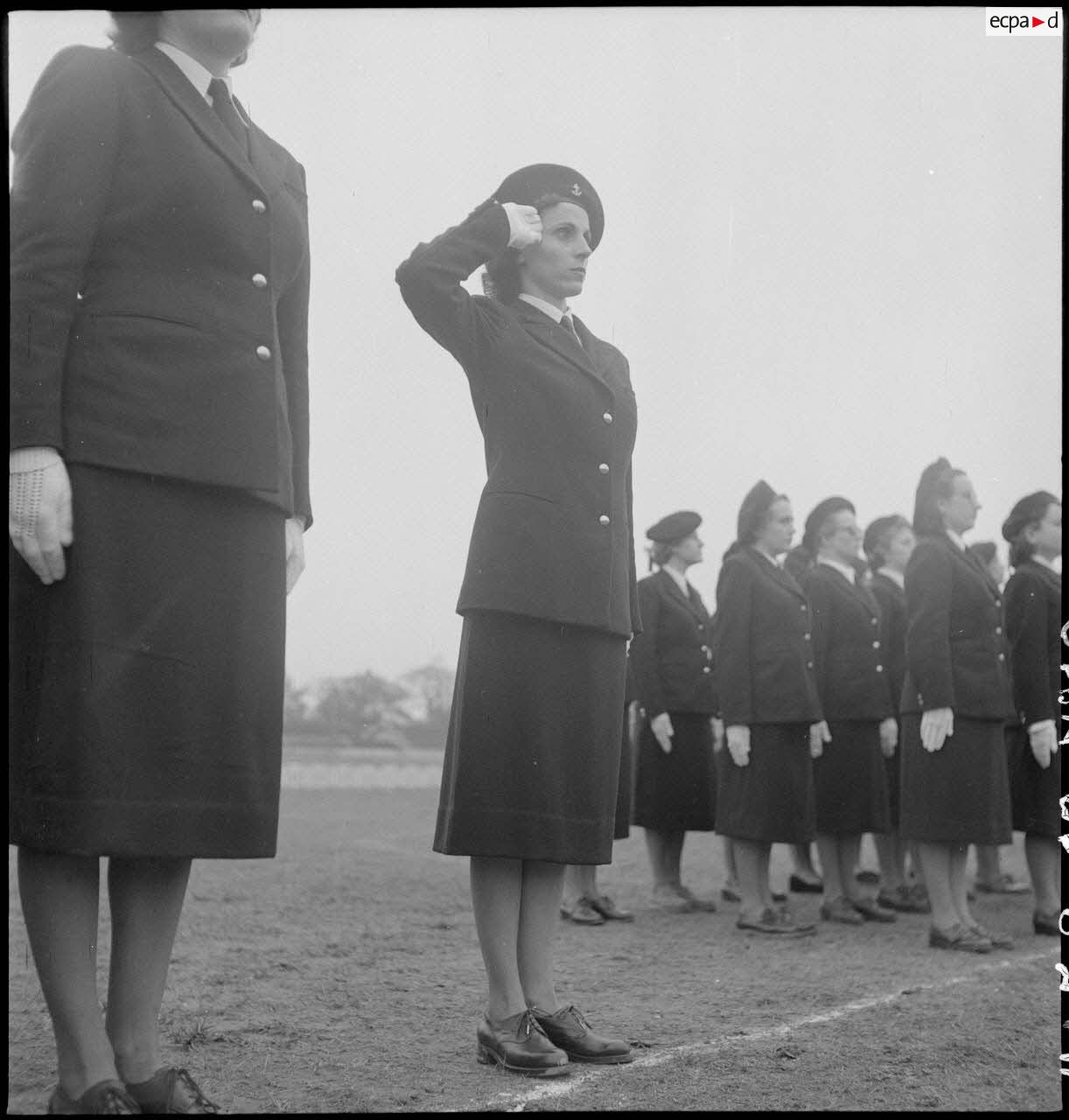 Section head of the Health Service during the PFAT (female personnel of the Army) taking up arms at the Mangin stadium.