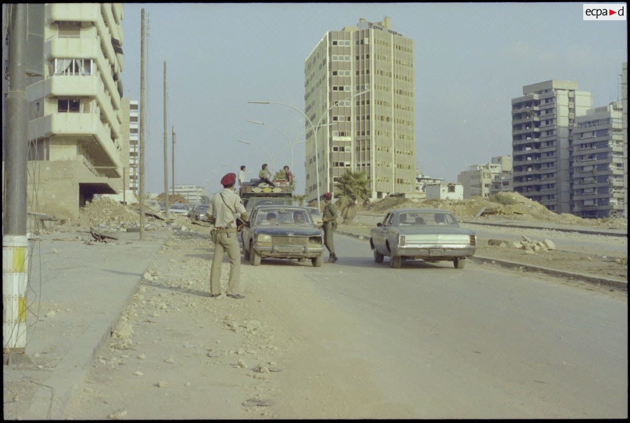 Point de contrôle de l'armée libanaise à Beyrouth.