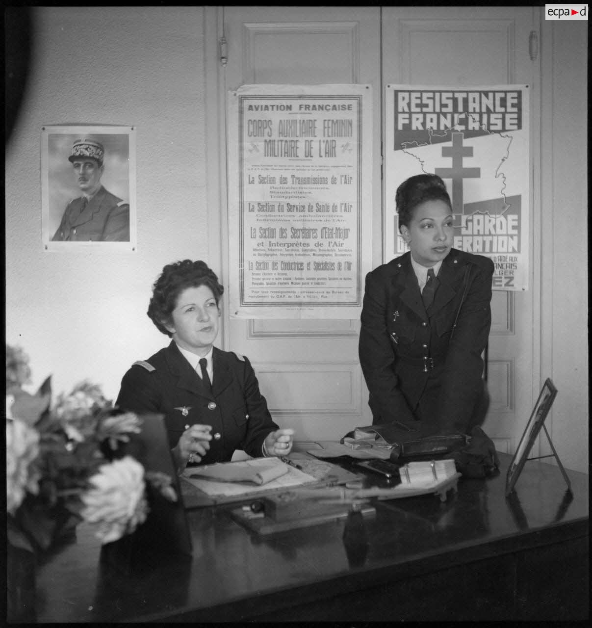 Joséphine Baker et le commandant Alla Dumesnil-Gillet.