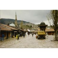 [Sarajevo, quartier ancien, boutiques].