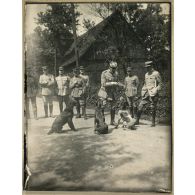 Septembre 1923. Dans la Ruhr. Boucherie et ses chiens. [légende d'origine]