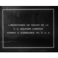 Laboratoires de vaccins de la HK Mulford Company Fermes à Glenolden. PA, E.U.A.