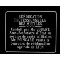 Rééducation professionnelle des mutilés.