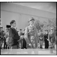 Discours du général d'armée Henri Giraud, commandant en chef civil et militaire, lors de la cérémonie de baptême de la promotion Weygand de l'EEOI (École des élèves officiers indigènes d'Algérie et de Tunisie).