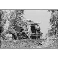 En Sicile, sur la route 115, un véhicule britannique ou canadien (Otter light reconnaissance car Mark I) témoigne de la rudesse des combats pour le secteur.