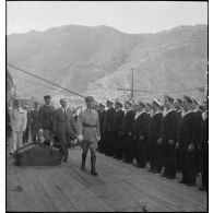 Le général d'armée Charles Huntziger à bord du cuirassé Dunkerque.