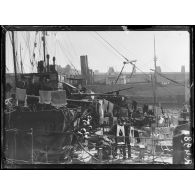 Dunkerque. Torpilleurs français vus du pont. [légende d’origine]