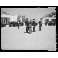 Prise d'armes à la caserne de la 10e légion de la Garde républicaine (LGR) à Alger.