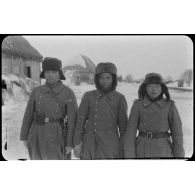 Ljudjnowo - Rhew. [Portrait de trois soldats]. [Description en cours]