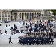 Défilé à pied de l'école de l'Air lors de la cérémonie du 14 juillet 2020 place de la Concorde.