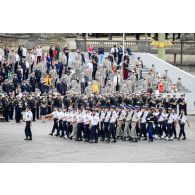 Défilé à pied de l'école de formation des sous-officiers de l'armée de l'Air (EFSOAA) lors de la cérémonie du 14 juillet 2020 place de la Concorde.