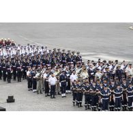 Défilé à pied du commissariat des armées et de l'école nationale supérieure de Police (ENSP) lors de la cérémonie du 14 juillet 2020 sur la place de la Concorde.