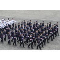 Défilé à pied des élèves de l'école nationale supérieure de Police (ENSP) lors de la cérémonie du 14 juillet 2020 sur la place de la Concorde.