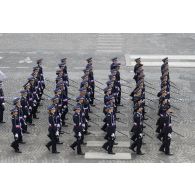 Défilé à pied des élèves de l'école nationale supérieure de Police (ENSP) lors de la cérémonie du 14 juillet 2020 sur la place de la Concorde.